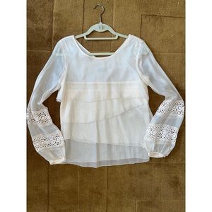 The Addison Story, Blush, Tiered Blouse, with Shimmer, XS